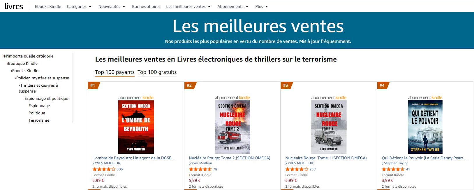 L'Ombre de Beyrouth toujours numéro 1, plus d'un an après sa sortie